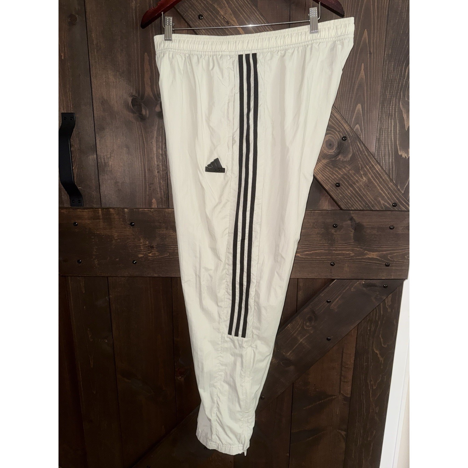 Adidas Men's Xl Future Icon 3-Stripes Pants Off White Beige Tan